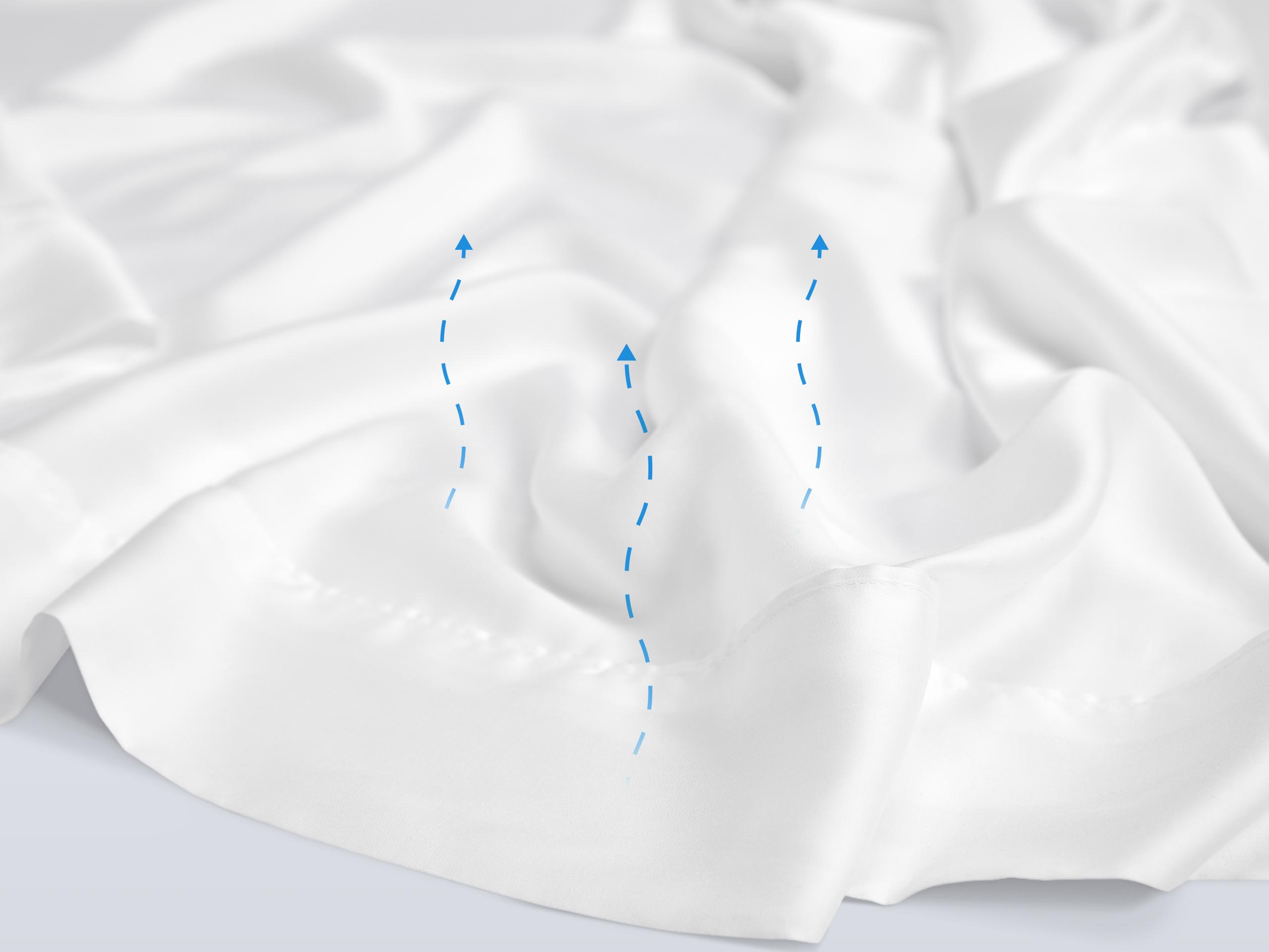 Sleeping Duck Flat Sheet with air lines dissipating away from the fabric.